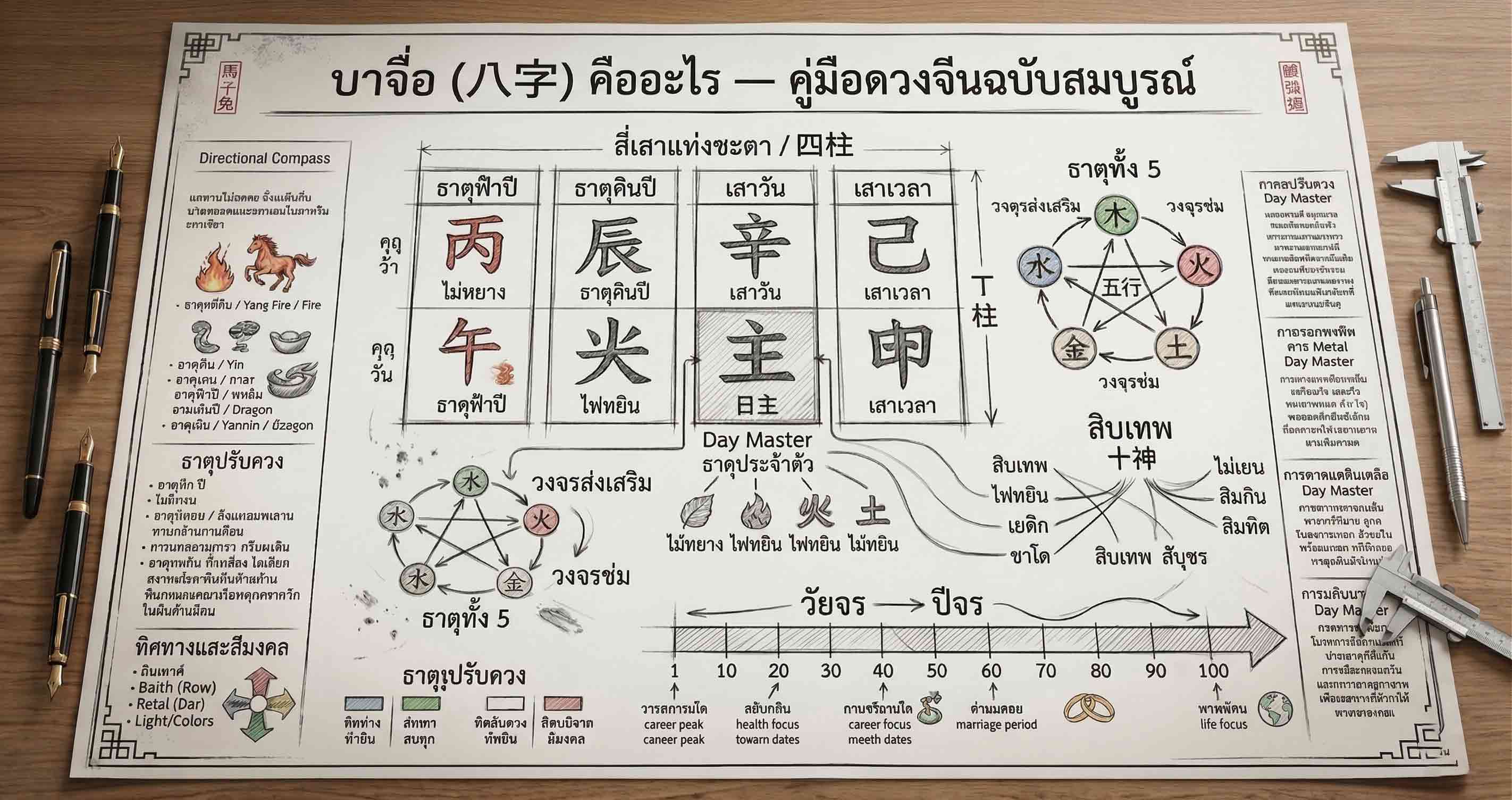 บาจื่อ (八字) คืออะไร — คู่มือดวงจีนฉบับสมบูรณ์