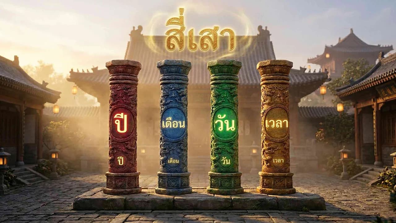 สี่เสาแห่งชะตา (四柱) — ปี เดือน วัน เวลา หมายความว่าอะไร