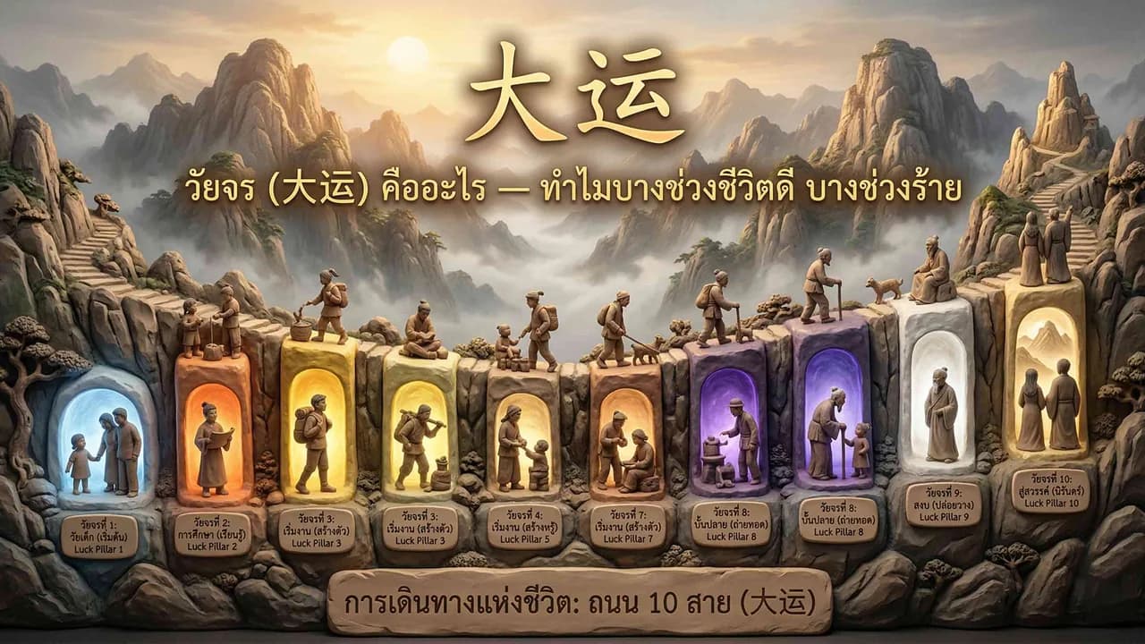 วัยจร (大运) คืออะไร — ทำไมบางช่วงชีวิตดี บางช่วงร้าย