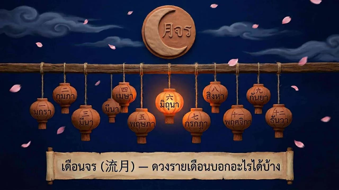 เดือนจร (流月) — ดวงรายเดือนบอกอะไรได้บ้าง
